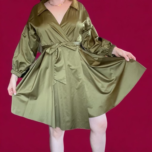 Milly Dresses & Skirts - MILLY  Olive Green, Size Med, Wrap Dress